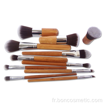 Set de pinceaux de maquillage en bambou Vegan